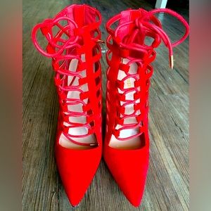 Shoedazzle “Jahna” red open toe heels!